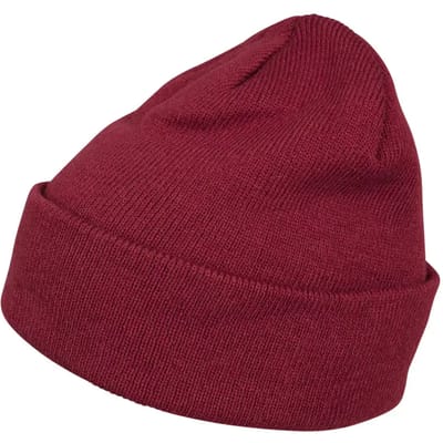 Build your Brand Heavy Knit Beanie BY001 - Burgundy - One size