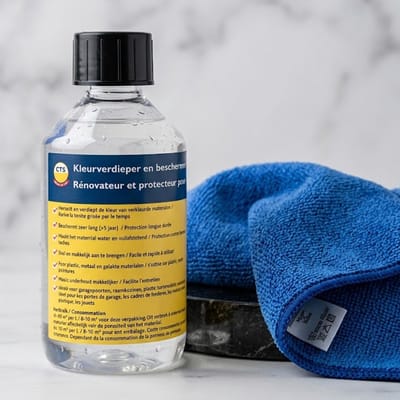 Surface renovator / kleurhersteller + microvezeldoek voor plastic en aluminium, ideaal voor raamprofielen en garagepoorten - GTS 250 ml