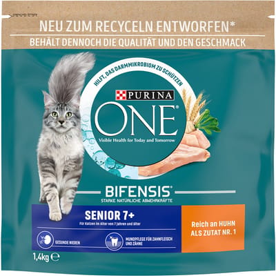2x 1,4kg Purina One Senior 7+ droog kattenvoer