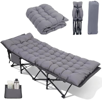MakkelijkMooi Veldbed inclusief los Matras - Ligbed - Campingbed 190 L x 71 Br - Stretcher tot 200 kg Draagvermogen - Inklapbaar