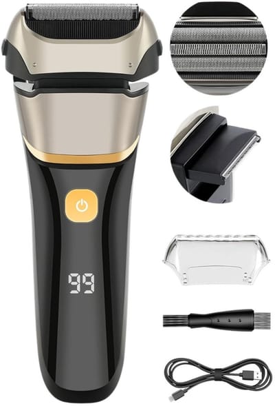 TopChoice® Foilshaver - Scheerapparaat Mannen - Trimmer - Led Display - Zwart Grijs