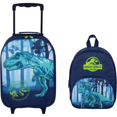 Jurassic World reisset; trolley en rugzak