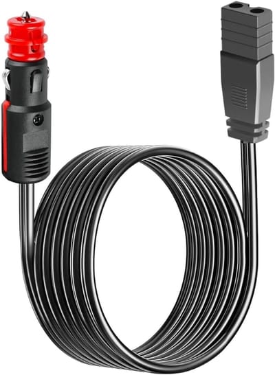 Koelbox Kabel - Auto Stroomkabel - Stroomvoorziening Onderweg - 3.5 Meter Lengte - 12V 24V - Zwart