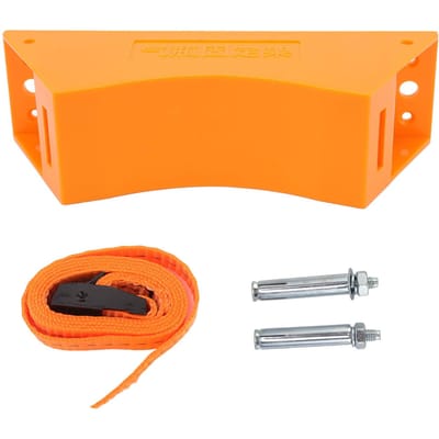 Gascilinderhouder Plastic Cilinder Wandmontage Vaste Beugel met Expansieschroef Veiligheidsriem oranje