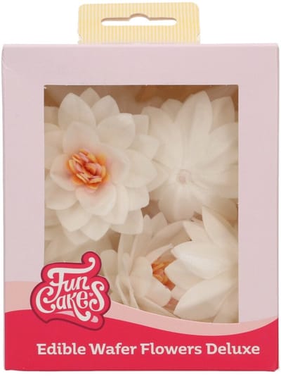 FunCakes Eetbare Bloemen Deluxe - Papieren Bloem - Lotus Wit Medium - pk/10
