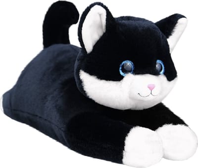 Kat Rubby - Kat Knuffel - Poes Kussen - Speelgoed Knuffel Kat - Kawaii - 40 cm, Zwart