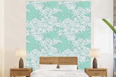 Behang - Fotobehang Patronen - Vintage - Bloemen - Breedte 225 cm x hoogte 280 cm
