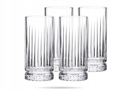 Pasabahce Elysia hoge drinkglazen set 4-delig 365 ml vaatwasmachinebestendig geslepen