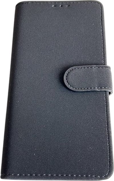 Luxe PU Kunstleer Suède Look Book Case – Geschikt voor Samsung Galaxy S25 Ultra - Premium Kwaliteit Wallet Boekcase hoesje - Telefoonhoesje met vakjes voor pasjes - Zwart