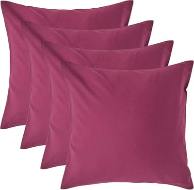 Homescapes Kussensloop 40x40 cm Set van 4 – Bordeaux – 100% Egyptisch Perkal Katoen – 200 TC