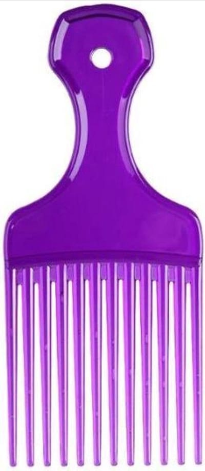 Go Go Gadget - Afro Haar - Krullend Haar - Unisex - Vork Kam - Styling Tool Brede Tanden - Paars