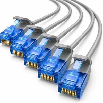 1aTTack.de 660424 Cat6 Cat.6 Kabel Cat Netwerkkabel 10m - Slanke patchkabel (kleine diameter - zeer flexibel) 1000 Mbit/s - 5 stuks - Grijs
