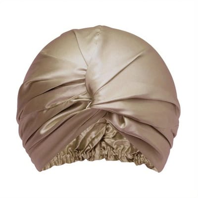 Livano Zijden Slaapmuts - Satijnen Nachtmuts - Silk Bonnet - Sleep Cap - Haarverzorging - Satin - Verstelbaar - Voor Zacht & Stralend Haar - Taupe