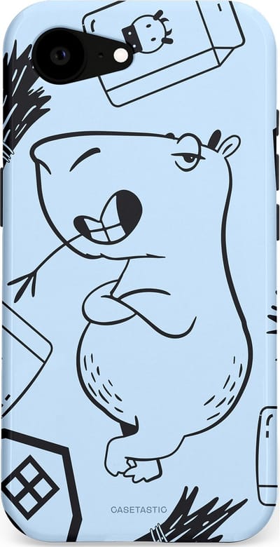 Casetastic Hoesje Geschikt voor Apple iPhone 16e Magsafe - Stijlvolle Beschermende Duo-layer Case - Capibara chillen