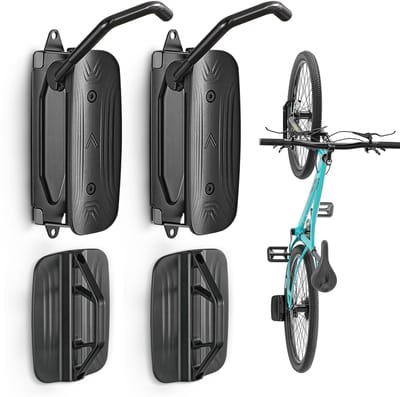 Unyqoos® Ruimtebesparende draaibare fietshouder voor garage en woning, set van twee