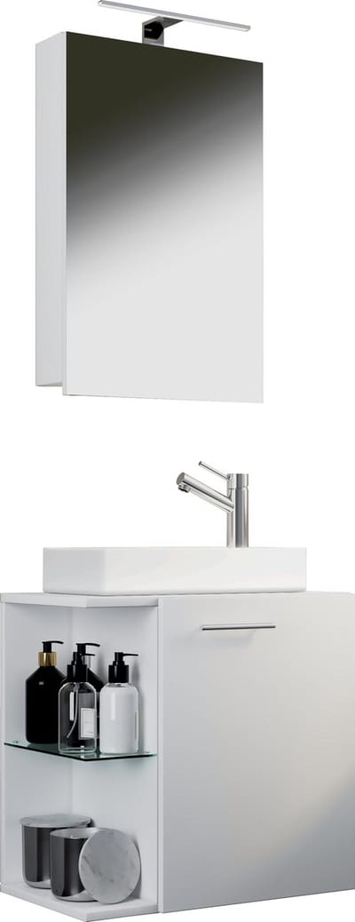 3-delige badkamermeubelset gastentoilet gastentoilet wastafel klein smal Hausa SC