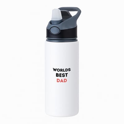 Hacebo® - worlds best dad waterfles met rietje zwart - Papa - de beste vader - vader cadeautjes - vaderdag - verjaardagscadeau - verjaardag - cadeau - geschenk - kado - gift - vader artikelen - water fles - 650ML