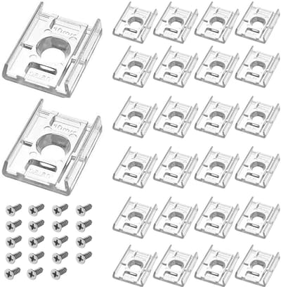 Dailygoods - Ledstripbevestiging - Clips voor ledstrips - Sterke bevestiging - 10 mm - Montagebeugels - Perfect voor binnengebruik - Inclusief schroeven