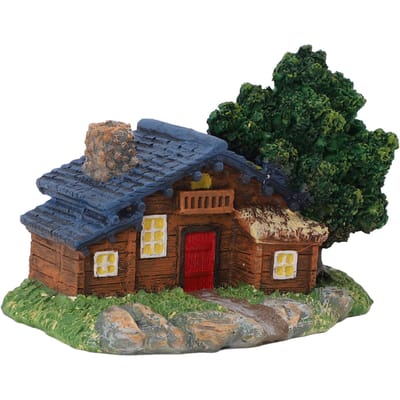 Micro Landschap Huis Figuur Hars Dorpshut Ornament Bonsai Decoratie voor Thuis Tuinieren Small Wooden House black