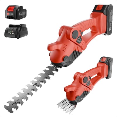 YARDIO Tools® - HTS-22mm - Heggenschaar - 2-in-1 - Heggenschaar Accu Electrisch - Grasschaar Buxusschaar - HTS-22mm - Incl. 4.0a Accu en Snellader