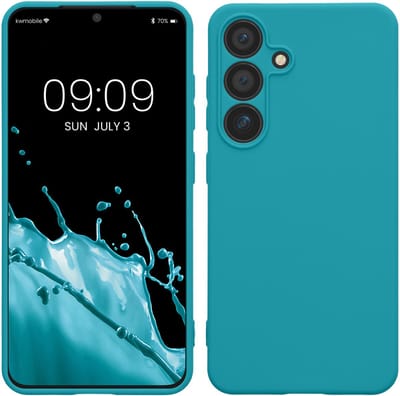 kwmobile telefoonhoesje geschikt voor Samsung Galaxy S25 - Hoesje voor smartphone - Precisie camera uitsnede - In mat petrol