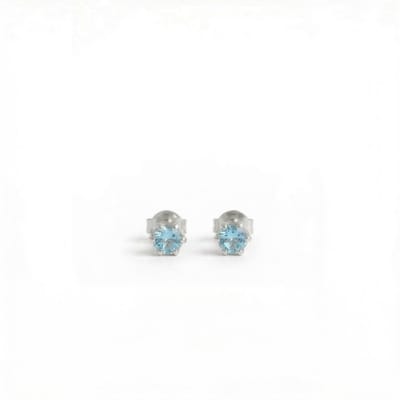 Oorknopjes Geboortesteen December Blauw Topaas Zilver | cadeau dames