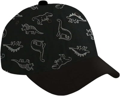 Baby Zonnehoed - Dinosaurus Pet - Zomerse Bescherming - Verstelbare Pasvorm - 4-8 Jaar - Zwart