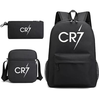 3 pièces Nouveau Sac à Dos CR7 Sacs Scolaires Pour Garçons Filles Adolescents Ordinateur Portable Mochilas Sacs à Bandoulière 15.6 inch