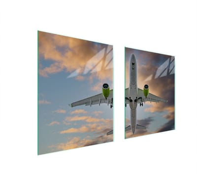 TMK ArtDeko - Serie Samolot - Glazen Beschermplaat - 85x52 cm