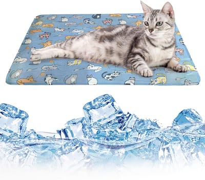 Famanu – Koelmat voor honden, katten en hamsters, zelfkoelende mat van ijszijde, 45 x 60 cm