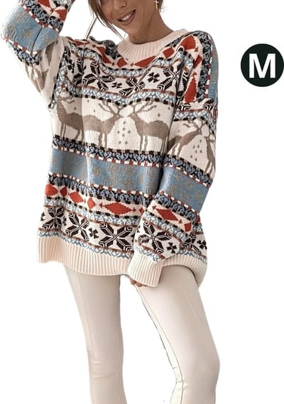 Nivard Kersttrui - Dames - Foute Kersttrui - Christmas Sweater - Kerst Sweater - Christmas Jumper - Pyjama - Winter - Maat M - Oversized