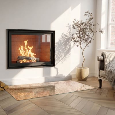 Coloray Vloerplaat Houtkachel - Vloerplaat voor Houtkachel - 125 cm x 50 cm - Vloerplaat Open Haard - Beige Vloerplaat Kachel - Plaat Kachel - Plaat voor Onder Kachel - Kachel Vloerplaat - Onderplaat