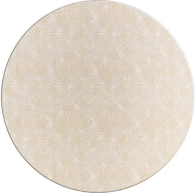 Rond Tafelkleed Gecoat Jacquard - Ø 160 cm -Palm Leaves- Beige