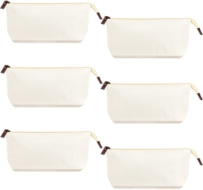 Golden crown - Cosmetica Make-up Zakken - Multifunctionele Reis Toilettassen - Grote Canvas Rist Buidel - Witte - Make-up Kwasten en Hobby Accessoires