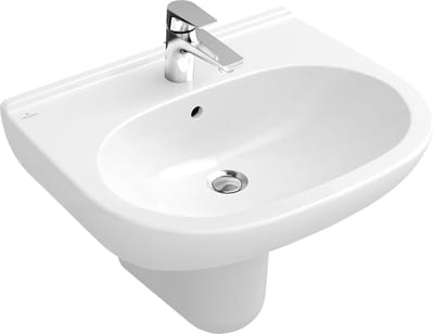 Wastafel Ovaal - Sanitair Keramiek - Badkamer Inrichting - Elegante Stijl - 55 x 20 cm - Wit