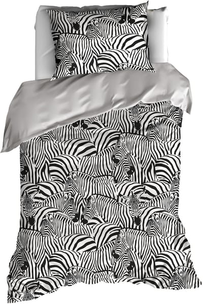 De Witte Lietaer Dekbedovertrek Zebra Cream - Eenpersoons - 140 x 200/220 cm - Katoen Flanel