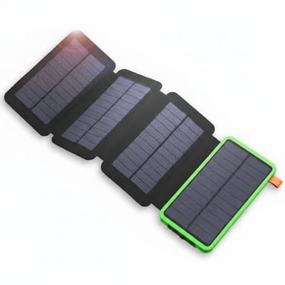 Nood Powerbank met Groot Zonnepaneel 20.000mAh– Zonne-energie – Draadloos Opladen – LED Zaklamp – Outdoor Oplader