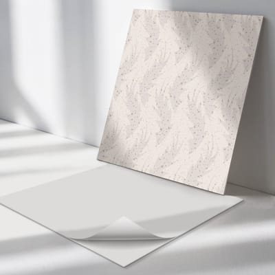Wallfluent Vinyl Tegels - Bladpatroon Achtergrond Zelfklevende PVC Tegels - 30 cm x 30 cm - Beige Vinyl Tegels - Set van 9 - Vierkant PVC Tegels - Texturen Plaktegels - Vinyl Vloer Tegels - Plaktegels Keuken en Badkamer