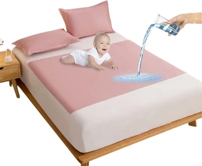 Waterdichte Matrasbeschermer TPU – Urine Beschermmat voor Volwassenen, Baby’s, Ouderen en Zwangere Vrouwen – Waterdichte Matrasbeschermer voor Bed, Matras en Massage Gebruik - Roze - 50x70cm