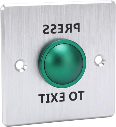 Deurontgrendelingsknop - Uitgangsknop Deur - Toegangscontrole - Roestvrijstalen Paneel - 86x86 mm - Zilver