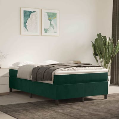 vidaXL - Boxspring - bed - 120x200 - cm - fluweel - donkergroen