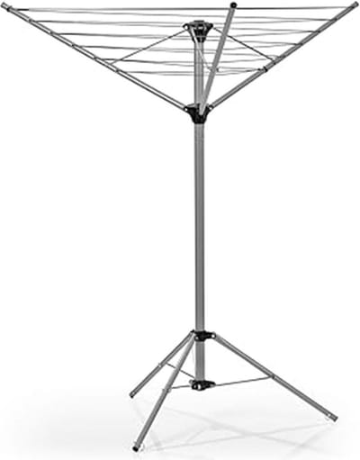 MKSS® Droogmolen met Voet voor Camping & Thuis - Wasrek Staand - Droogrek Inklapbaar - Grijs