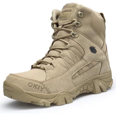 Militaire Enkelboots Heren Outdoor Echt Leer Tactische Gevechtslaarzen Leger Jacht Werklaarzen Voor Mannen Schoenen Casual Bot 45 zand