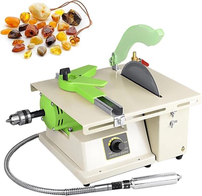 Edelsteen polijstmachine - Slijpmachine hobby - Ambachten maken - Verstelbare snelheid - 1380W - Grijs