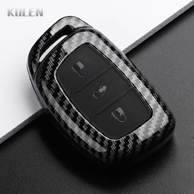 ABS Koolstofvezel Auto Sleutelhoes Cover Voor Hyundai Tucson Santa Fe Rena Sonata Elantra Creta Lx35 Lx45 110 130 140 Accessoires Tas gray