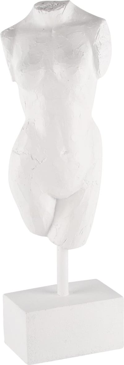 Dekoratief | Deco dame op voet, wit, resina, 13x11x41cm | A240887