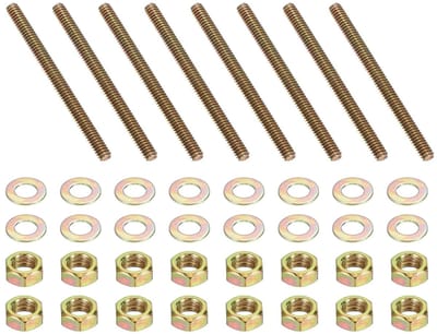 Draadstang van zink 1/4 inch x 3-1/4 inch, 8 stuks lange schroefdraadschroeven voor meubelmontage en tuinbevestiging, duurzaam en roestbestendig