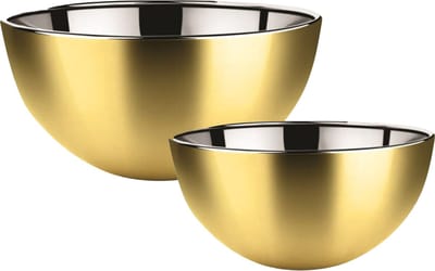 Svenska Living Voedsel serveer schalen set - 4x stuks - metallic goud - RVS - Dia 19/23 cm - keuken