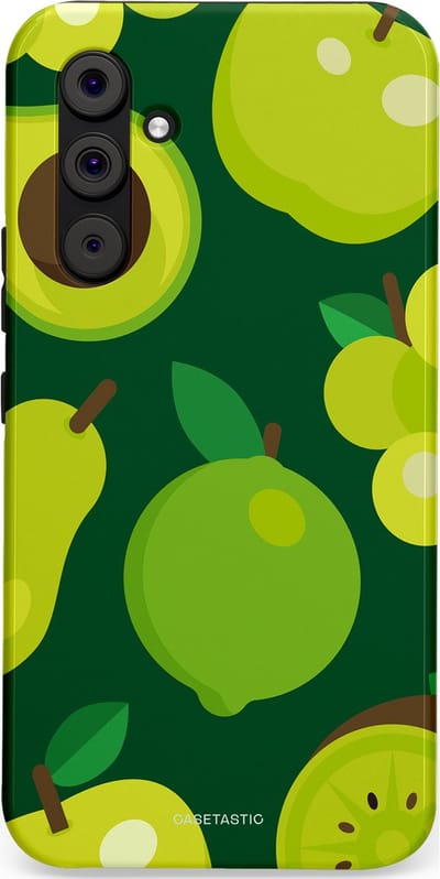 Casetastic Hoesje Geschikt voor Samsung A54 (5G) - Stijlvolle Beschermende Duo-layer Case - Peren Appel Groen