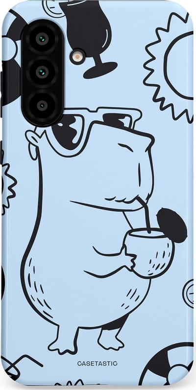 Casetastic Hoesje Geschikt voor Samsung A56 / A36 - Stijlvolle Beschermende Duo-layer Case - Capibara cocktail